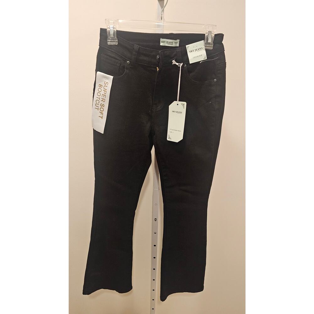Sky Jeans Black Stretch Bootcut Denim Pants Size 7   New with Tags Juniors